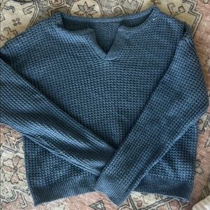 Textured Sweater in Slate Blue
